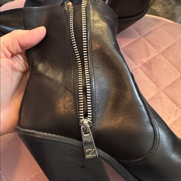 *NEW* ZARA CALF LEATHER COWBOY ANKLE BOOT 37 - Picture 6 of 10